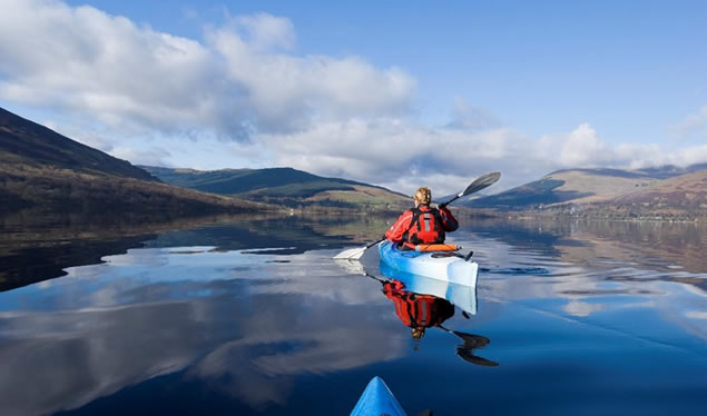 kayaking on lake