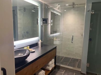 In-suite bathroom at Ocean Tower, a Hilton Grand Vacations Club