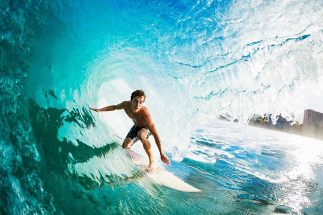 Man surfing wave