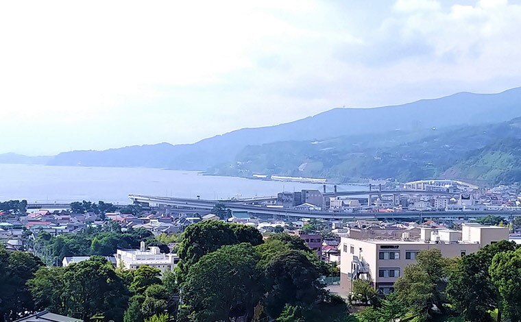 Aerial view of Odawara, Japan.  