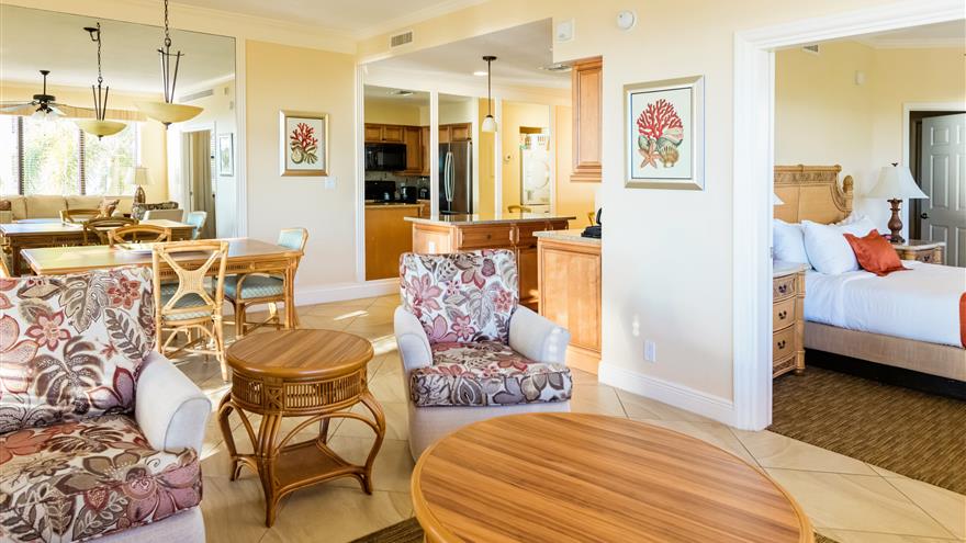 Living area at Eagle Nest Beach Resort located at Marco Island, Florida.