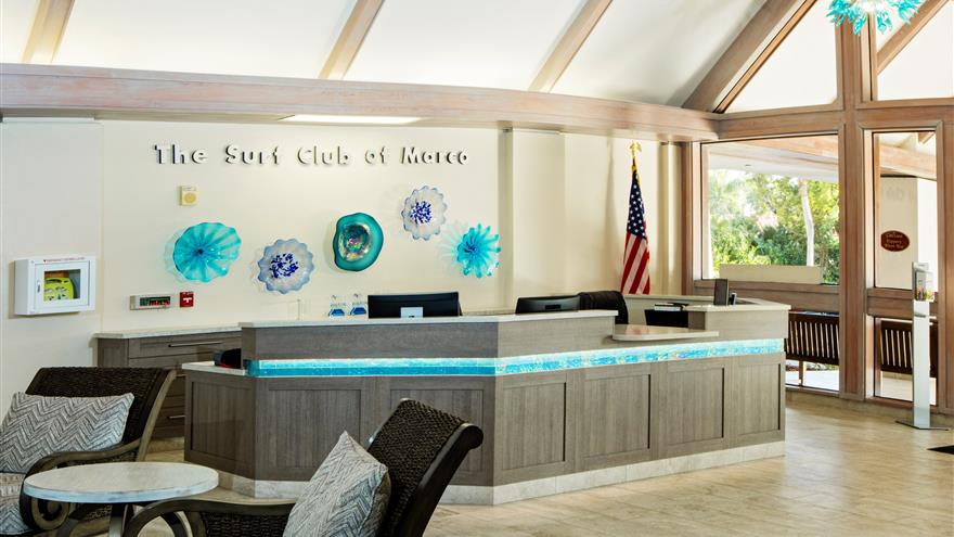 Check in at The Surf Club of Marco