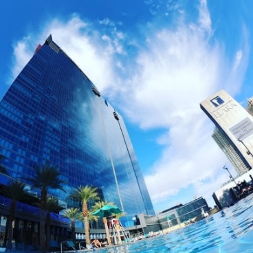 Photo from the pool of the Elara, a Hilton Club, located in Las Vegas, Nevada.