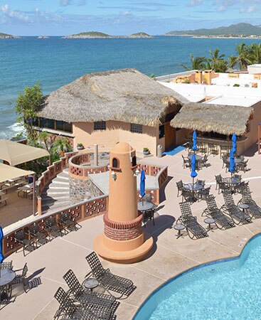 Sea of Cortez Beach Club aerial view with outdoor swimming pool