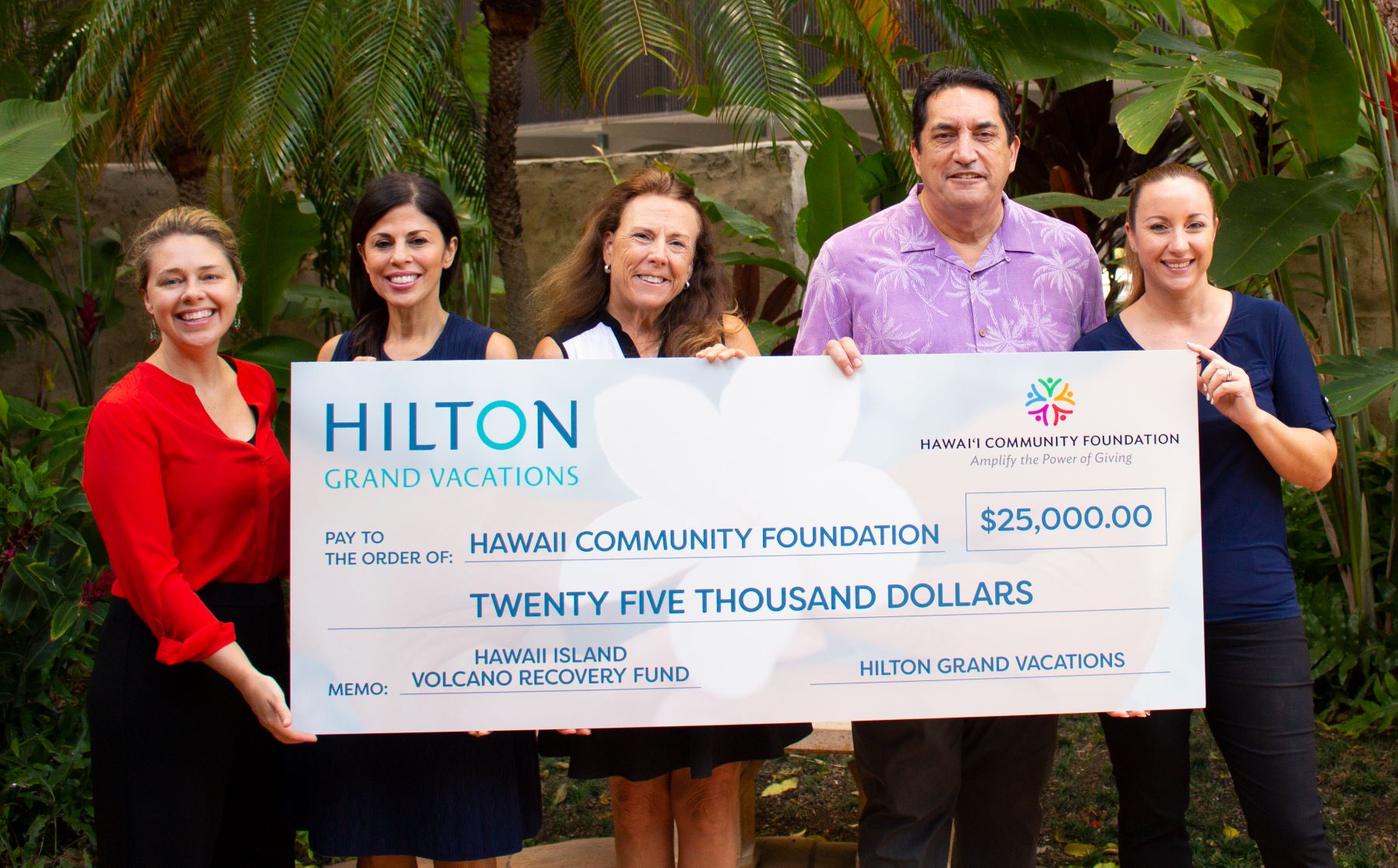Check Presentation from HGV to the Hawai'i Island Volcano Recovery Fund 