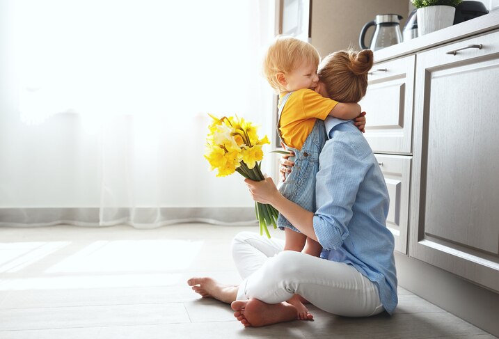 Mom with young child.