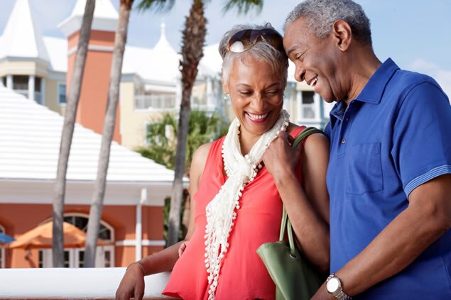 Couple smiling