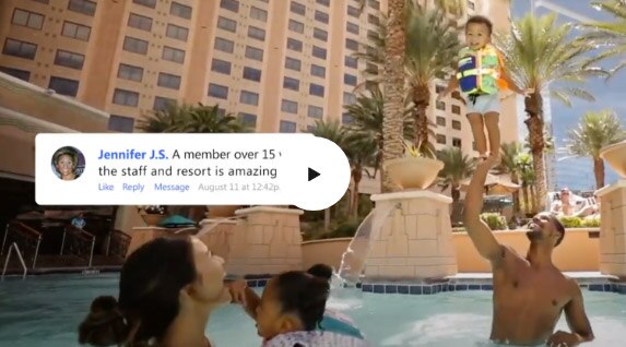 Family plays in the pool